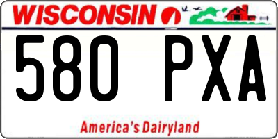 WI license plate 580PXA