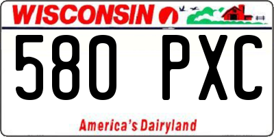 WI license plate 580PXC