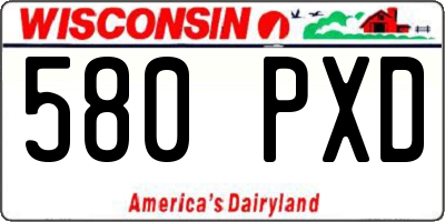 WI license plate 580PXD