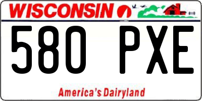 WI license plate 580PXE
