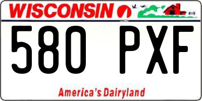 WI license plate 580PXF