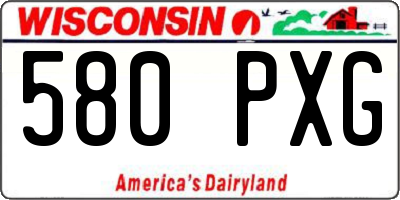 WI license plate 580PXG