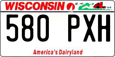 WI license plate 580PXH