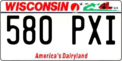 WI license plate 580PXI