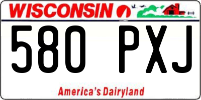 WI license plate 580PXJ