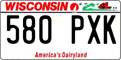 WI license plate 580PXK