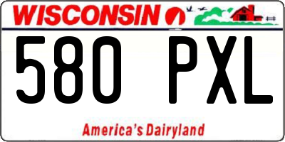 WI license plate 580PXL