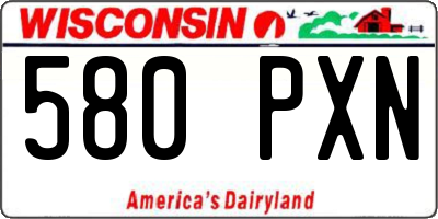 WI license plate 580PXN