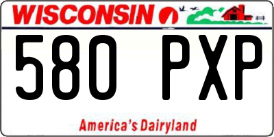 WI license plate 580PXP
