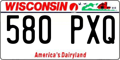 WI license plate 580PXQ