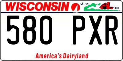 WI license plate 580PXR