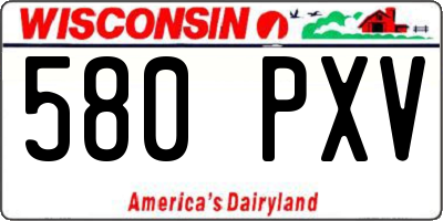 WI license plate 580PXV