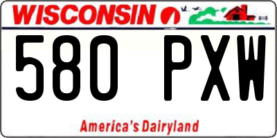 WI license plate 580PXW