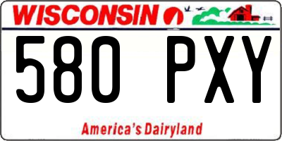WI license plate 580PXY