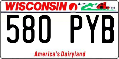 WI license plate 580PYB