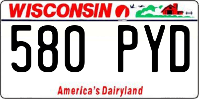 WI license plate 580PYD