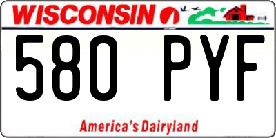 WI license plate 580PYF