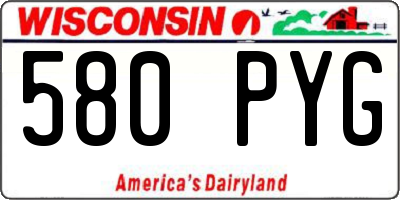 WI license plate 580PYG