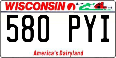 WI license plate 580PYI
