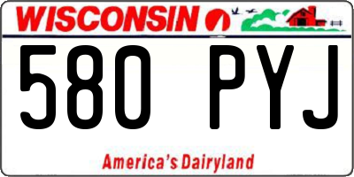 WI license plate 580PYJ