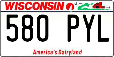WI license plate 580PYL