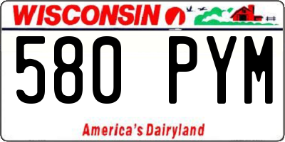 WI license plate 580PYM