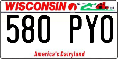 WI license plate 580PYO