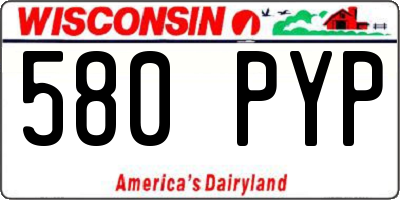 WI license plate 580PYP