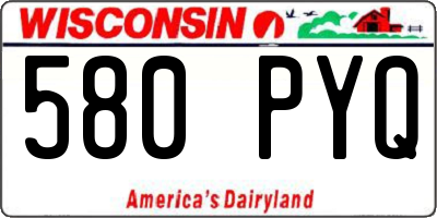 WI license plate 580PYQ