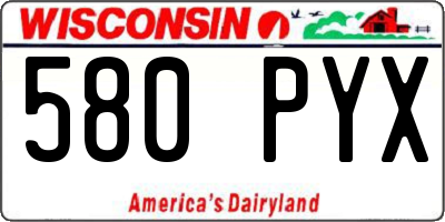 WI license plate 580PYX