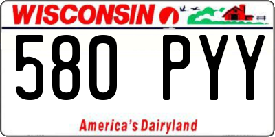 WI license plate 580PYY