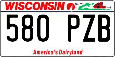 WI license plate 580PZB
