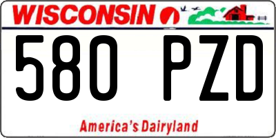 WI license plate 580PZD