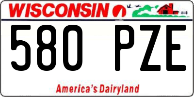 WI license plate 580PZE