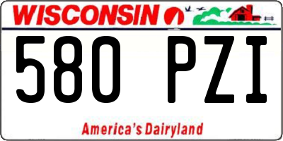 WI license plate 580PZI