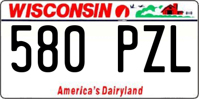 WI license plate 580PZL