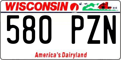 WI license plate 580PZN