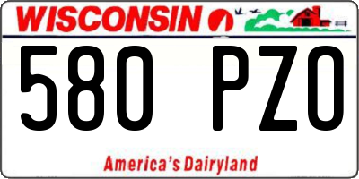 WI license plate 580PZO