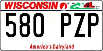WI license plate 580PZP