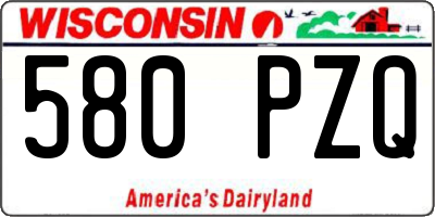 WI license plate 580PZQ