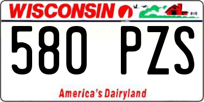 WI license plate 580PZS