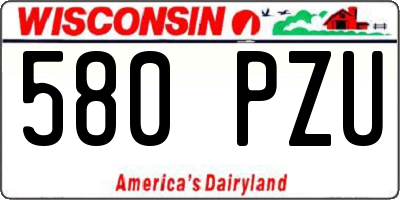 WI license plate 580PZU