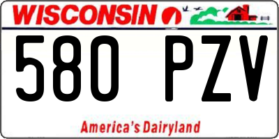 WI license plate 580PZV