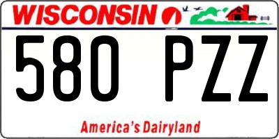 WI license plate 580PZZ