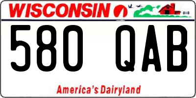 WI license plate 580QAB