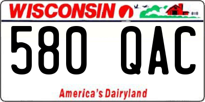 WI license plate 580QAC