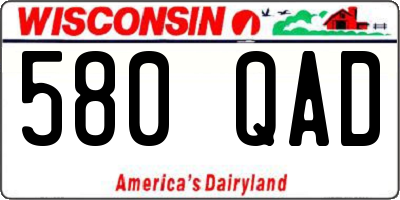 WI license plate 580QAD