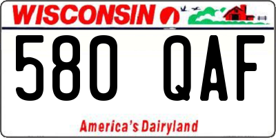 WI license plate 580QAF
