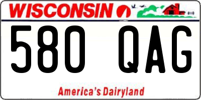 WI license plate 580QAG
