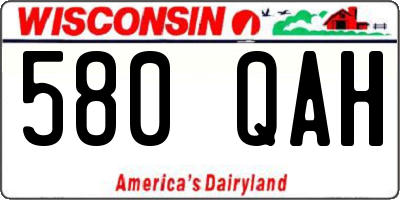 WI license plate 580QAH